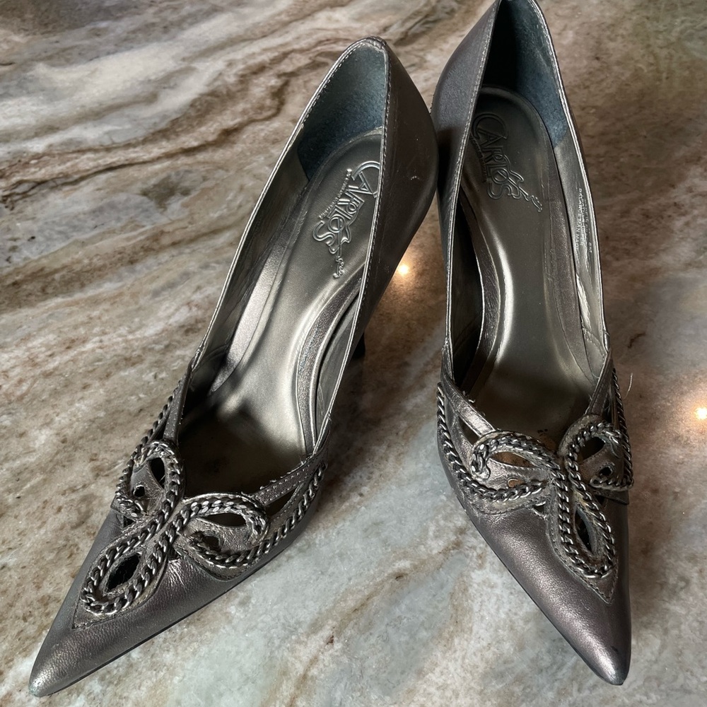 Carlos Santana Chainber Platino Heels - Silver